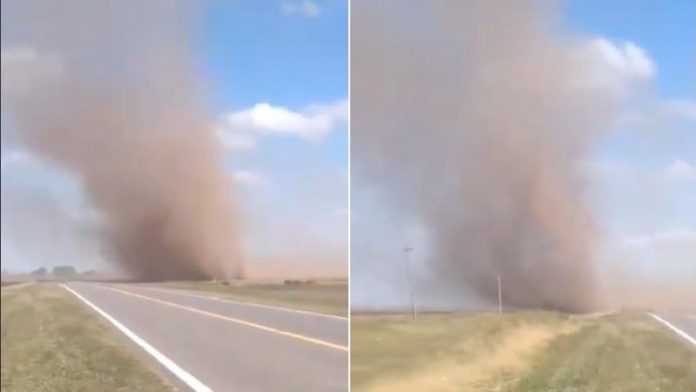 Filmaron un impresionante remolino de polvo en el sur de Santa Fe ...