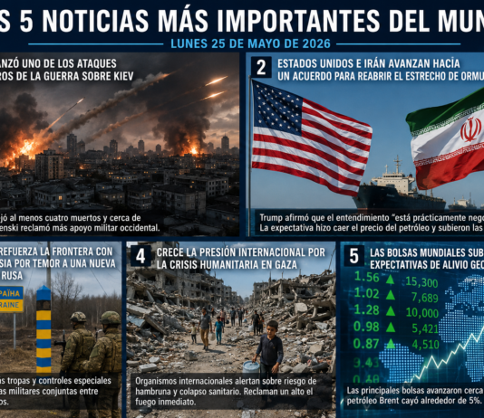 Las 5 noticias más importantes del mundo este lunes 25 de mayo de 2026