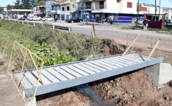 Comenzó la instalación de nuevos puentes peatonales sobre Aristóbulo del Valle