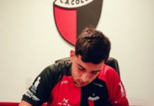 Jerónimo Buosi firmó su primer contrato profesional con Colón